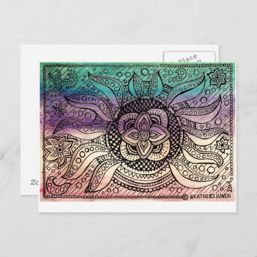 Water Mandala Postkarte (Vorne/Hinten)