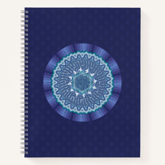 Water Mandala Spiral Notebook Notizblock (Vorderseite)