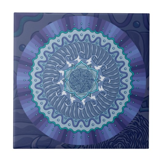 Water Mandala Tile Fliese (Vorderseite)