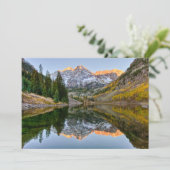 Water | Maroon Bells Lake Aspen Trees Dankeskarte (Stehend Vorderseite)