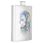 Water Meerjungfrau Mädchen Surreal Fantasy Portrai Flachmann (Rechts)