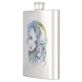 Water Meerjungfrau Mädchen Surreal Fantasy Portrai Flachmann (Links)