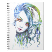 Water Meerjungfrau Mädchen Surreal Fantasy Portrai Notizblock (Vorderseite)