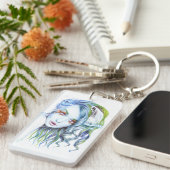 Water Meerjungfrau Mädchen Surreal Fantasy Portrai Schlüsselanhänger (Vorderseite rechts)