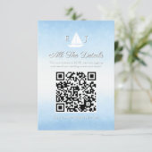 Water Meets Sky Watercolor Wedding Details Begleitkarte (Stehend Vorderseite)