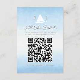 Water Meets Sky Watercolor Wedding Details Begleitkarte