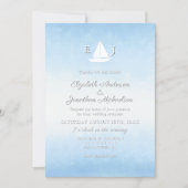 Water Meets Sky Watercolor Wedding Reception Einladung (Vorderseite)