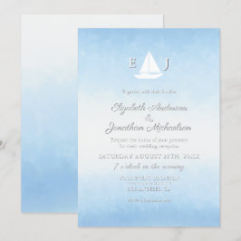 Water Meets Sky Watercolor Wedding Reception Einladung