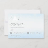 Water Meets Sky Watercolor Wedding RSVP Karte (Vorderseite)