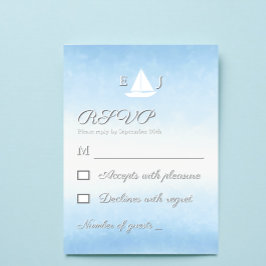 Water Meets Sky Watercolor Wedding RSVP Karte