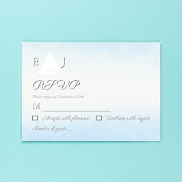 Water Meets Sky Watercolor Wedding RSVP Karte