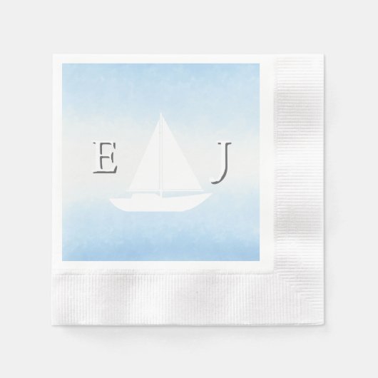 Water Meets Sky Watercolor Wedding Serviette (Vorderseite)