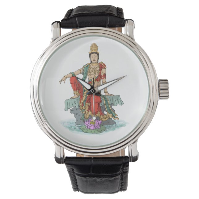 Water Moon Guan Yin Bodhisattva Watch Armbanduhr (Vorderseite)