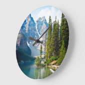 Water | Moraine Lake, Canada Große Wanduhr (Winkel)