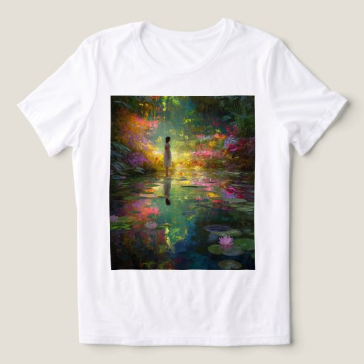 Water Nymph By a Magic Pond Tri-Blend Shirt (Design Vorderseite)