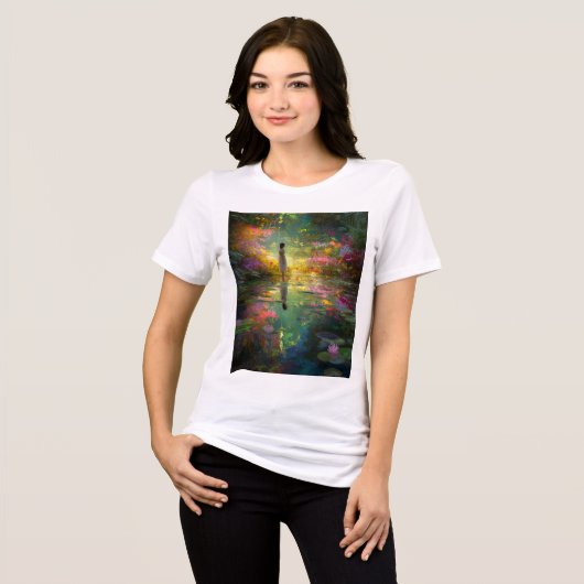 Water Nymph By a Magic Pond Tri-Blend Shirt (Vorderseite voll)