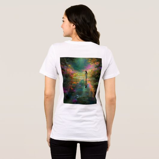 Water Nymph By a Magic Pond Tri-Blend Shirt (Rückseite voll)