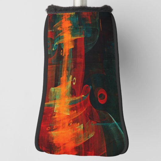 Water Orange Red Blue Modern Abstract Art Pattern Golf Headcover (Rotieren 90)