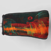 Water Orange Red Blue Modern Abstract Art Pattern Golf Headcover (Vorderseite)