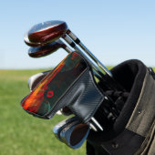 Water Orange Red Blue Modern Abstract Art Pattern Golf Headcover (In Situ)