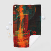 Water Orange Red Blue Modern Abstract Art Pattern Golfhandtuch (Insitu)