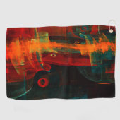 Water Orange Red Blue Modern Abstract Art Pattern Golfhandtuch (Horizontal)