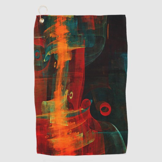 Water Orange Red Blue Modern Abstract Art Pattern Golfhandtuch (Vorderseite)