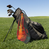 Water Orange Red Blue Modern Abstract Art Pattern Golfhandtuch (Gras)