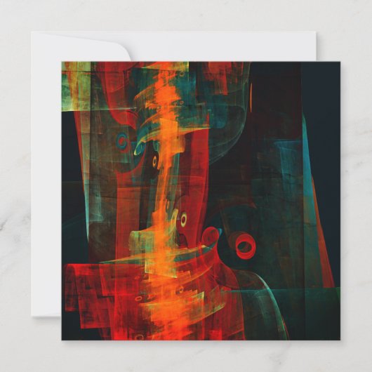 Water Orange Red Blue Modernes Abstraktes Kunstmus (Vorderseite)