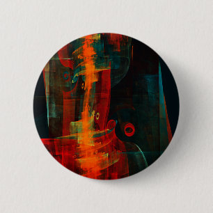 Water Orange Red Blue Modernes Abstraktes Kunstmus Button