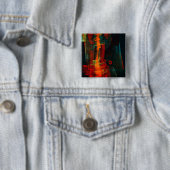 Water Orange Red Blue Modernes Abstraktes Kunstmus Button (Beispiel)