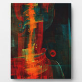 Water Orange Red Blue Modernes Abstraktes Kunstmus Fotoplatte (Vorderseite)