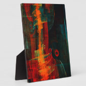 Water Orange Red Blue Modernes Abstraktes Kunstmus Fotoplatte (Seite)