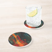 Water Orange Red Blue Modernes Abstraktes Kunstmus Getränkeuntersetzer (Seite)
