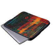 Water Orange Red Blue Modernes Abstraktes Kunstmus Laptopschutzhülle (Vorne Knopf)