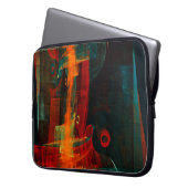 Water Orange Red Blue Modernes Abstraktes Kunstmus Laptopschutzhülle (Vorderseite Links)