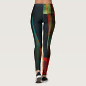 Water Orange Red Blue Modernes Abstraktes Kunstmus Leggings (Rückseite)