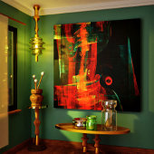 Water Orange Red Blue Modernes Abstraktes Kunstmus Leinwanddruck