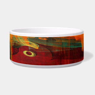 Water Orange Red Blue Modernes Abstraktes Kunstmus Napf