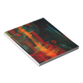 Water Orange Red Blue Modernes Abstraktes Kunstmus Notizblock (angewinkelt)