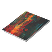 Water Orange Red Blue Modernes Abstraktes Kunstmus Notizblock (Rotiert)