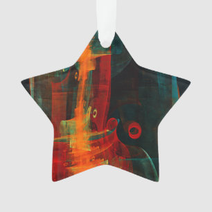 Water Orange Red Blue Modernes Abstraktes Kunstmus Ornament