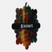 Water Orange Red Blue Modernes Abstraktes Kunstmus Ornament Karte (Rechts)