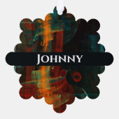 Water Orange Red Blue Modernes Abstraktes Kunstmus Ornament Karte (Rückseite)