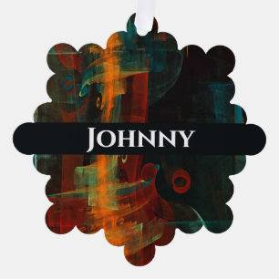 Water Orange Red Blue Modernes Abstraktes Kunstmus Ornament Karte