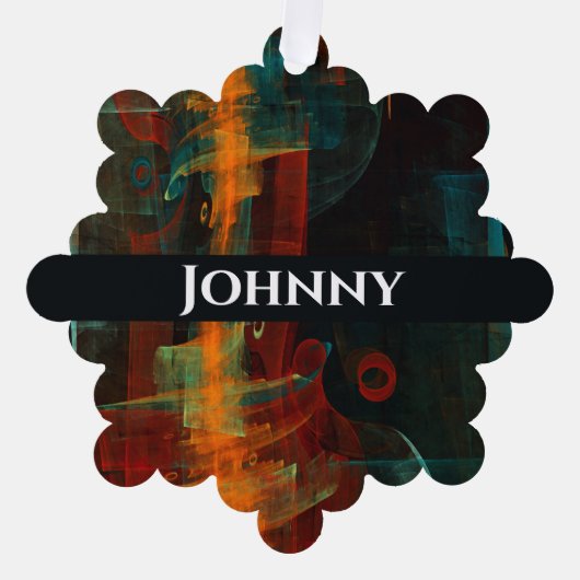 Water Orange Red Blue Modernes Abstraktes Kunstmus Ornament Karte (Vorderseite)