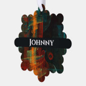 Water Orange Red Blue Modernes Abstraktes Kunstmus Ornament Karte (Linke Ecke)