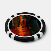 Water Orange Red Blue Modernes Abstraktes Kunstmus Pokerchips (Einzeln)