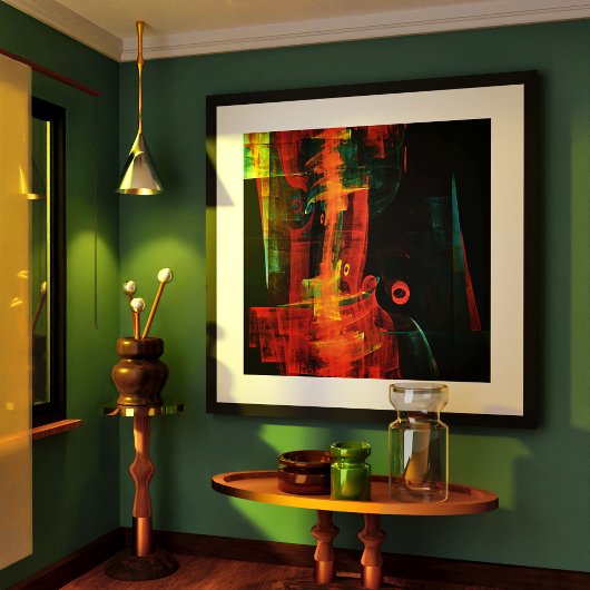 Water Orange Red Blue Modernes Abstraktes Kunstmus Poster