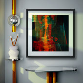 Water Orange Red Blue Modernes Abstraktes Kunstmus Poster